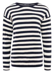 Zwillingsherz Sweter "Stripes" w kolorze granatowo-kremowym rozmiar: XL. Brązowe swetry klasyczne damskie Zwillingsherz, xl, z kaszmiru, bez kołnierzyka. Za 193.70 zł.