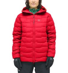 Kurtka techniczna damska ROC Flash Down Hood Women. Czerwone kurtki damskie Haglöfs, m, bez wzorów, z puchu, bez kaptura. Za 499.00 zł.