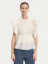 Munthe Bluzka Fulton 251104325132 Écru Regular Fit. Bluzki damskie Munthe, bez wzorów, z lyocellu, bez ramiączek. Za 539.99 zł.