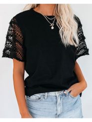 Milan Kiss Koszulka w kolorze czarnym rozmiar: L. Czarne bluzki damskie Milan Kiss, l, bez wzorów, z koronki, bez kołnierzyka, bez ramiączek. Za 140.86 zł.