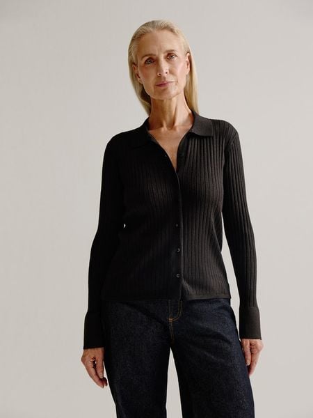 Josephine & Co Kardigan "Lila" w kolorze ciemnobrązowym rozmiar: XL. Brązowe kardigany damskie Josephine & Co, xl, bez wzorów, prążkowane. Za 193.24 zł.