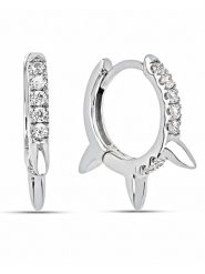 Les Favorites Srebrne kolczyki-kreole z cyrkoniami rozmiar: onesize. Szare kolczyki damskie Les Favorites, z cyrkonią, srebrne. Za 121.99 zł.