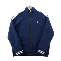 Kurtka męska Pony haftowany na biało. Niebieskie kurtki męskie Ralph Lauren, l, bez wzorów, eleganckie, bez kaptura. Za 335.16 zł.