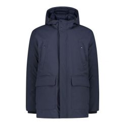 Kurtka narciarska z kapturem CMP. Niebieskie kurtki męskie CMP, bez wzorów, z kapturem, narciarskie. W wyprzedaży za 499.99 zł.
