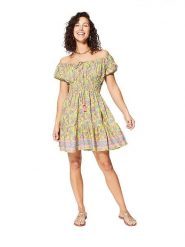 Ipanima Sukienka w kolorze żółtym ze wzorem rozmiar: 38/40. Żółte sukienki damskie Ipanima, bez wzorów, klasyczne, bez kołnierzyka, bez ramiączek, mini, rozkloszowane. Za 65.99 zł.