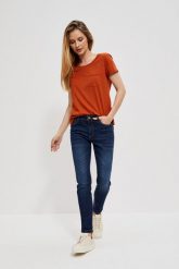 Jeansy rurki szafirowe. Niebieskie jeansy damskie MOODO. W wyprzedaży za 44.99 zł.