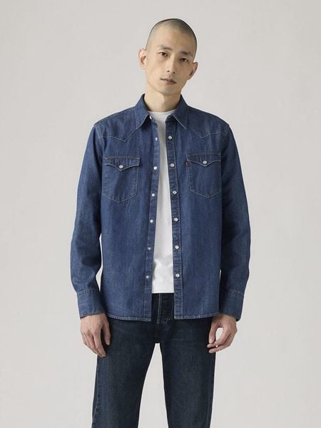 Levi's Koszula dżinsowa - Regular fit - w kolorze granatowym rozmiar: M. Niebieskie koszule męskie Levi's, m, bez wzorów, z bawełny, bez kołnierzyka, bez ramiączek. Za 144.95 zł.