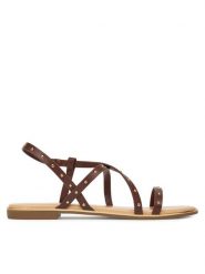 ONLY Shoes Sandały Onlmari-4 Pu Studs 15342339 Brązowy. Brązowe sandały damskie ONLY Shoes, bez wzorów, ze skóry, bez obcasa, na płaskiej podeszwie. Za 89.99 zł.
