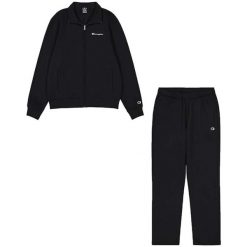 Męski dres CHAMPION, komplet bluza i spodnie, czarny. Czarne bluzy bez kaptura męskie CHAMPION, m, z bawełny. Za 180.99 zł.