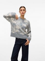 Vero Moda Sweter w kolorze szarym rozmiar: XL. Szare swetry klasyczne damskie Vero Moda, xl, bez kołnierzyka. Za 100.28 zł.
