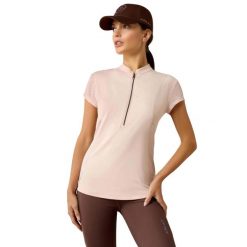 Damska koszulka jeździecka z zamkiem 1/2 Ariat. Czerwone t-shirty damskie Ariat, m, bez wzorów, z materiału, bez kołnierzyka. Za 270.50 zł.