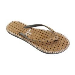 Espadryle Kobieta Brasileras Palec Szary antypoślizgowymi gumowymi podeszwami. Szare espadryle damskie Brasileras, bez wzorów, z gumy, bez obcasa. Za 62.99 zł.