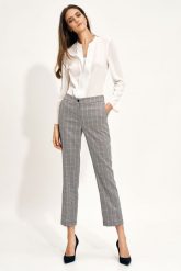 Eleganckie Spodnie w Kratę. Spodnie materiałowe damskie Nife, bez wzorów, z elastanu, eleganckie. Za 227.90 zł.