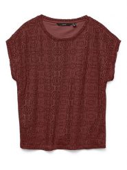 Vero Moda Bluzka w kolorze brązowym rozmiar: XL. Brązowe bluzki damskie Vero Moda, xl, bez wzorów, bez kołnierzyka, bez ramiączek. Za 70.24 zł.