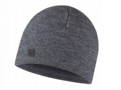 Czapka z wełny merino o strukturze polaru. Szare czapki męskie Buff, bez wzorów, z elastanu. Za 148.99 zł.