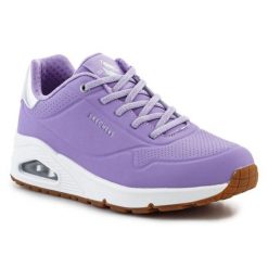 Buty Skechers Uno - Shimmer Away 155196-LIL fioletowe. Fioletowe buty sportowe na co dzień damskie bez wzorów, z materiału. Za 544.84 zł.