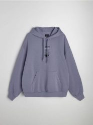 Bluza hoodie z nadrukiem - fioletowy. Fioletowe bluzy bez kaptura męskie Sinsay, l. Za 59.99 zł.