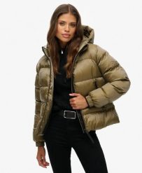 Superdry Pikowana kurtka Hooded Luxe Sports – Wodoodporna. Zielone kurtki męskie Superdry., bez wzorów, z materiału, eleganckie, bez kaptura. Za 614.25 zł.