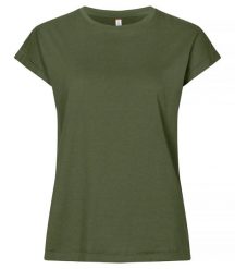 Clique Fashion Top Women z bawełny — luźny krój – olive Green. Zielone topy sportowe damskie CLIQUE, xl, bez wzorów, z bawełny, bez ramiączek. Za 109.39 zł.