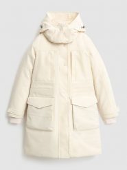 Woolrich Parka puchowa "Cayuta" w kolorze kremowym rozmiar: M. Brązowe parki damskie Woolrich, m, bez wzorów, z puchu. Za 1,888.88 zł.