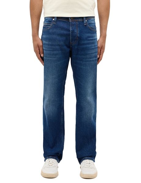 Męskie Spodnie jeansowe Mustang Style Michigan Straight Denim Blue 1015882 5000 983. Niebieskie spodnie materiałowe męskie Mustang, bez wzorów, z denimu. Za 169.99 zł.