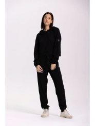 Onamaste Bluza "Mika" w kolorze czarnym rozmiar: S/M. Czarne bluzy z kapturem damskie Onamaste, m, prążkowane. Za 189.29 zł.