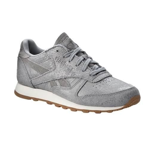 Buty do chodzenia damskie Reebok CL Lthr Clean Exotics. Szare buty sportowe na co dzień damskie Reebok, bez wzorów, z materiału, na fitness i siłownię. Za 341.00 zł.