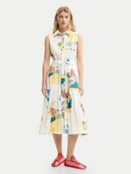 Desigual Sukienka koszulowa 26SWVW15 Kolorowy Regular Fit. Sukienki damskie Desigual, l, bez wzorów, z bawełny, bez kołnierzyka, bez ramiączek, koszulowe. Za 809.99 zł.
