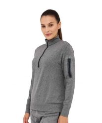 Bluza damska wełniana z krótkim ekspresem Brubeck OUTDOOR MERINO. Szare bluzy z kapturem damskie Brubeck, m, z materiału. Za 299.00 zł.
