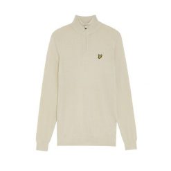 Sweter merino 1/4 zip Lyle & Scott. Zielone swetry męskie LYLE AND SCOTT, bez wzorów, z bawełny, bez kołnierzyka. Za 459.80 zł.
