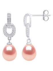 Pearl Addict Srebrne kolczyki-wkrętki z perłami i cyrkoniami rozmiar: onesize. Różowe kolczyki damskie Pearl Addict, z cyrkonią, srebrne. Za 239.99 zł.