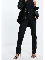 Monki Dżinsy - Regular fit - w kolorze czarnym rozmiar: W25. Czarne jeansy damskie Monki, z podwyższonym stanem. Za 69.99 zł.