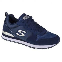 Buty do chodzenia damskie Skechers OG 85. Niebieskie buty sportowe na co dzień damskie Skechers, bez wzorów, z materiału, trekkingowe, Skechers Sport. Za 286.00 zł.
