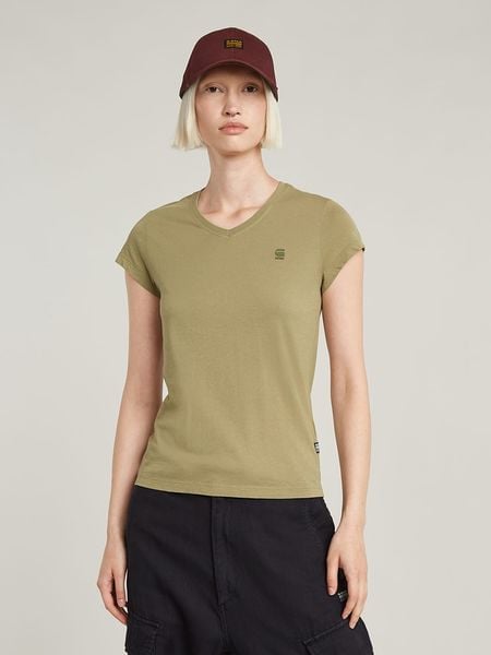 G-Star Koszulka w kolorze khaki rozmiar: XL. Brązowe bluzki damskie G-Star, xl, bez wzorów, z bawełny, retro, bez kołnierzyka, bez ramiączek. Za 74.63 zł.