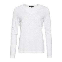 Damska koszulka dżersejowa z długim rękawem i dekoltem w serek Superdry. Białe t-shirty damskie Superdry., xs, bez wzorów, z bawełny, bez kołnierzyka. Za 148.95 zł.