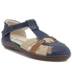 Skórzane sandały damskie zabudowane granatowe T.Sokolski L26-678. Sandały damskie T.Sokolski, bez wzorów, ze skóry, bez obcasa. Za 209.99 zł.