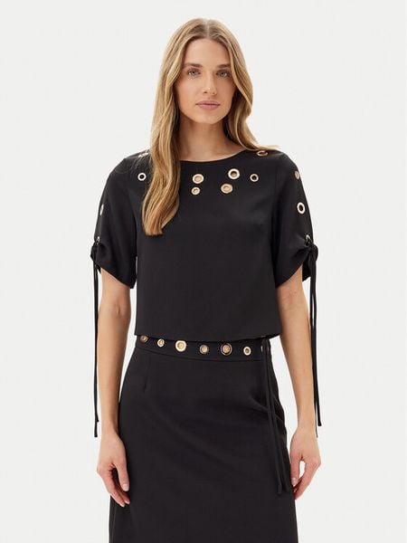 Artigli Bluzka ACBL000743 Czarny Regular Fit. Czarne bluzki damskie Artigli, bez wzorów, z syntetyku, bez ramiączek. Za 179.99 zł.