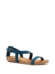 Comfortfusse Skórzane sandały w kolorze granatowym rozmiar: 38. Niebieskie sandały damskie Comfortfusse, bez wzorów, z nubiku, bez obcasa. Za 235.95 zł.