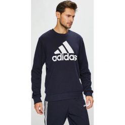 Adidas Performance - Bluza. Niebieskie bluzy bez kaptura męskie adidas Performance, l, z bawełny. W wyprzedaży za 169.90 zł.