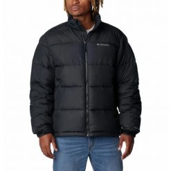 Kurtka Turystyczna Puchowa Męska Columbia Pike Lake II Jacket. Czarne kurtki męskie Columbia, l, bez wzorów, z puchu, sportowe, bez kaptura. W wyprzedaży za 644.30 zł.