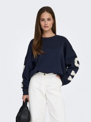 ONLY Bluza w kolorze granatowym rozmiar: L. Niebieskie bluzy bez kaptura damskie Only, l. Za 100.45 zł.
