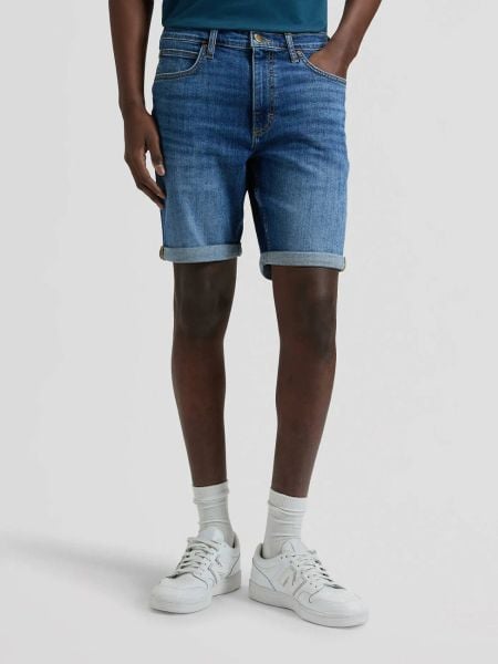 MESKIE SZORTY LEE RIDER SHORT BUNDY 112376385. Szorty męskie Lee, bez wzorów, z jeansu. Za 149.99 zł.