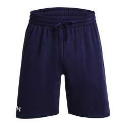 Shorty Męskie Polar Rival. Niebieskie szorty męskie Under Armour, bez wzorów, z polaru, sportowe. Za 206.99 zł.