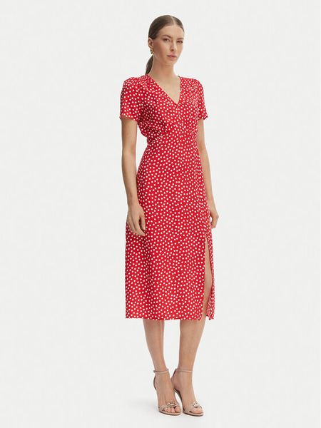 Morgan Sukienka codzienna 261-ROIS Czerwony Regular Fit. Czerwone sukienki damskie Morgan, na co dzień, bez wzorów, z wiskozy, bez kołnierzyka, bez ramiączek, proste. Za 449.99 zł.