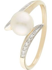 CARATELLI Złoty pierścionek "Fenoa" z diamentami i perłą rozmiar: 56. Żółte pierścionki damskie CARATELLI, z diamentem, złote. Za 961.84 zł.