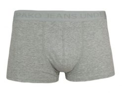 Klasyczne Męskie Bokserki, Bawełna z Elastanem, Popielate, Szare, Obcisłe. Szare bokserki męskie Pako Jeans, bez wzorów, z bawełny. Za 33.00 zł.