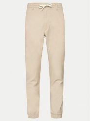 S.Oliver Spodnie materiałowe 2143826 Beżowy Slim Fit. Brązowe spodnie materiałowe męskie S.Oliver, bez wzorów, z bawełny. Za 159.99 zł.