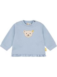 Steiff Bluza w kolorze błękitnym rozmiar: 62. Niebieskie bluzy i bluzki niemowlęce Steiff, bez wzorów, z bawełny, bez ramiączek, bez kaptura. Za 74.63 zł.