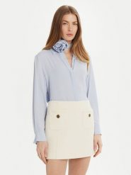 Marella Koszula Inaco 2513111161 Niebieski Regular Fit. Niebieskie koszule damskie Marella, bez wzorów, z jedwabiu, biznesowe, bez kołnierzyka, bez ramiączek. Za 549.99 zł.