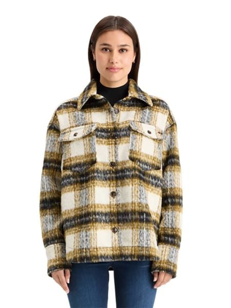 Scotch & Soda Kurtka koszulowa w kolorze beżowo-czarnym rozmiar: M. Brązowe kurtki damskie Scotch & Soda, m, bez wzorów, z wełny, bez kaptura. Za 439.24 zł.